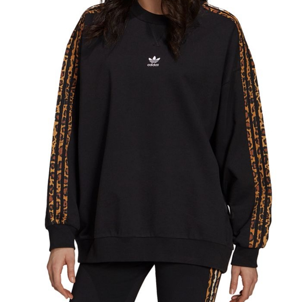 adidas Originals Leopard Luxe oversized sweatshirt